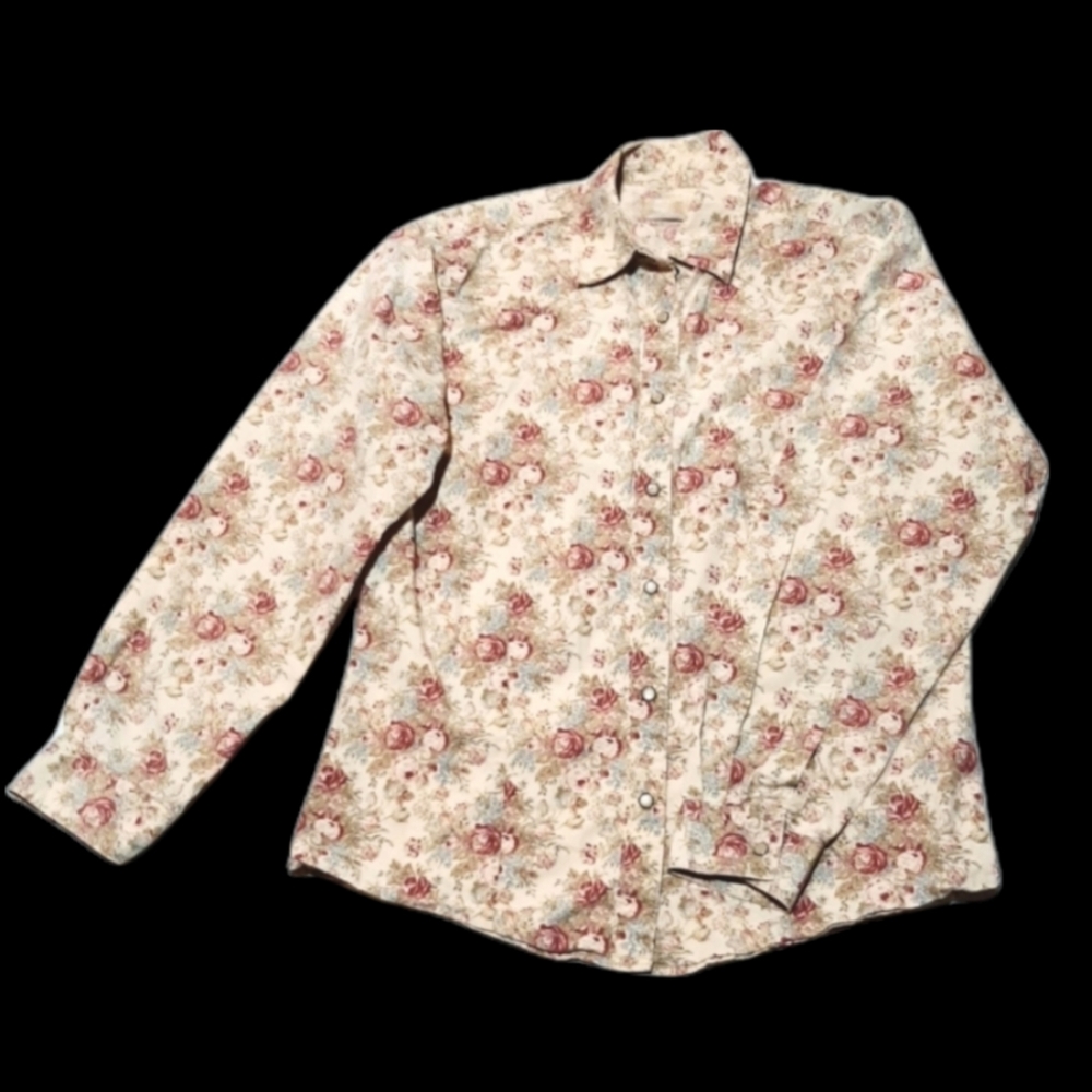 WRANGLER - Women's western blouse, floral, snaps L